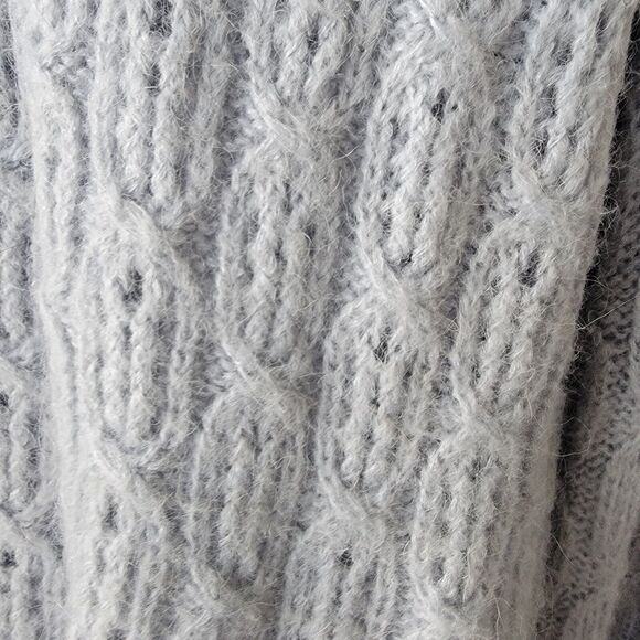 j crew BD619  sweater  womens size M Balloon-sleeve cable-knit - Picture 5 of 8